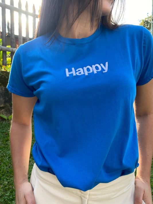 Camiseta Azul Happy